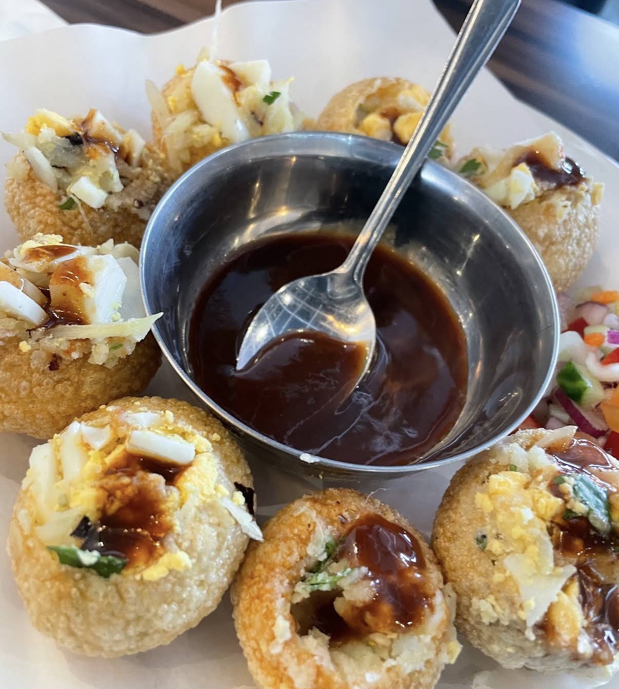Traditional crispy Bangladeshi fuchka